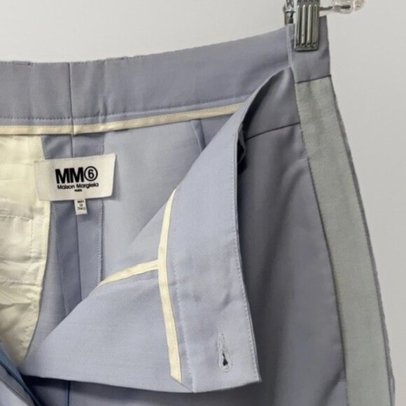 Maison Margiela Baby Blue Women’s Dress Asymmetrical Hem Pants With Side Panels - Picture 1 of 6